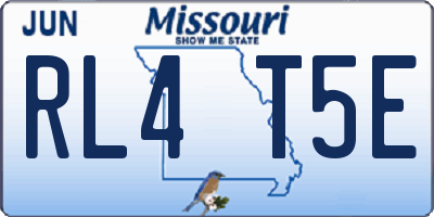 MO license plate RL4T5E