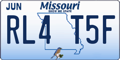 MO license plate RL4T5F