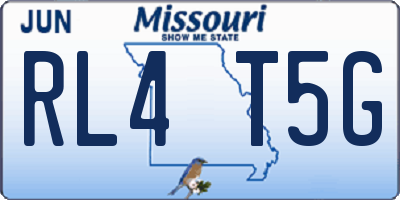 MO license plate RL4T5G