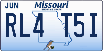 MO license plate RL4T5I