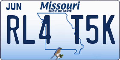 MO license plate RL4T5K