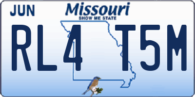 MO license plate RL4T5M