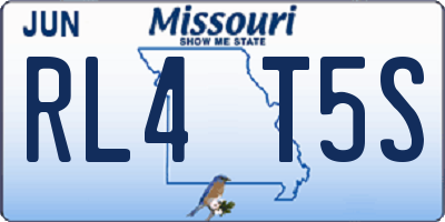 MO license plate RL4T5S