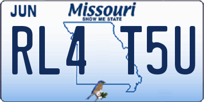 MO license plate RL4T5U