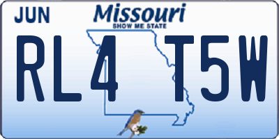 MO license plate RL4T5W