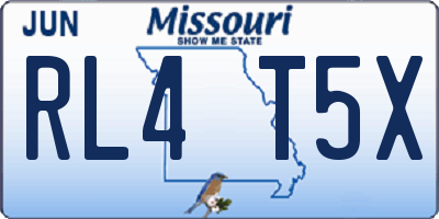 MO license plate RL4T5X