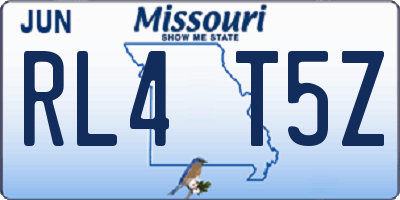 MO license plate RL4T5Z