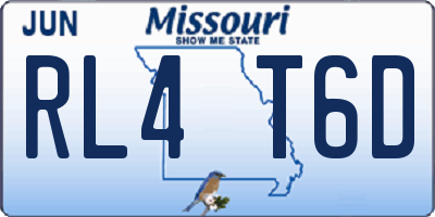 MO license plate RL4T6D