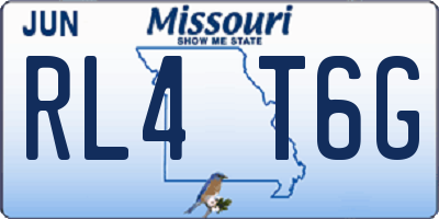 MO license plate RL4T6G