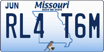 MO license plate RL4T6M