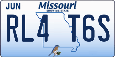 MO license plate RL4T6S