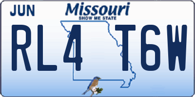 MO license plate RL4T6W