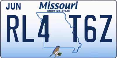 MO license plate RL4T6Z