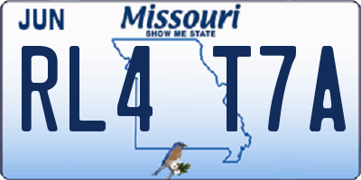 MO license plate RL4T7A