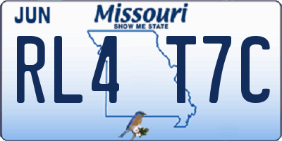 MO license plate RL4T7C
