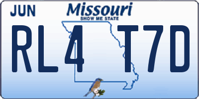 MO license plate RL4T7D