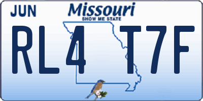 MO license plate RL4T7F