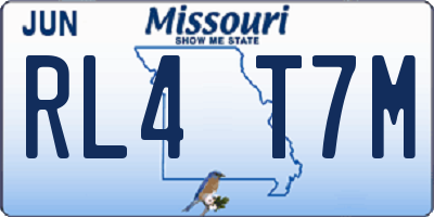 MO license plate RL4T7M