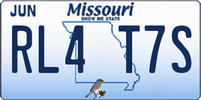 MO license plate RL4T7S