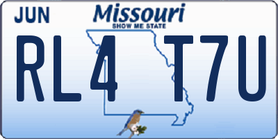 MO license plate RL4T7U