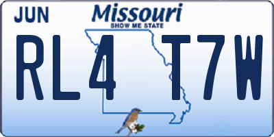 MO license plate RL4T7W