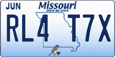 MO license plate RL4T7X