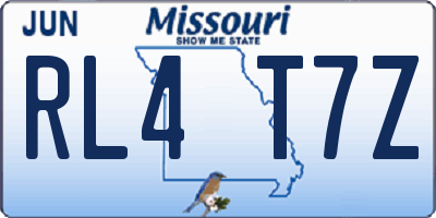 MO license plate RL4T7Z
