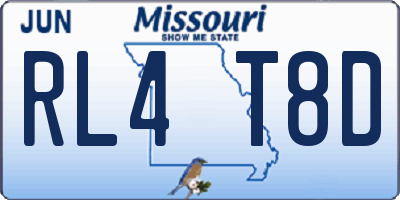 MO license plate RL4T8D