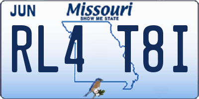 MO license plate RL4T8I