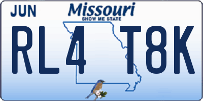 MO license plate RL4T8K