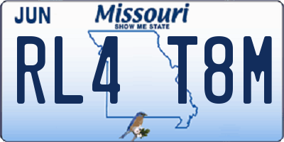 MO license plate RL4T8M