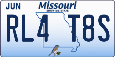 MO license plate RL4T8S