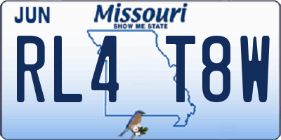 MO license plate RL4T8W