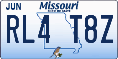 MO license plate RL4T8Z