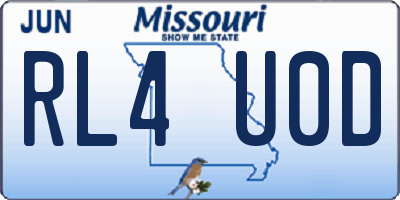 MO license plate RL4U0D