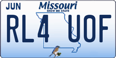 MO license plate RL4U0F