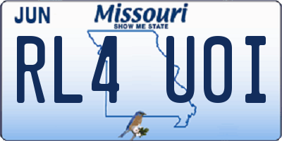 MO license plate RL4U0I