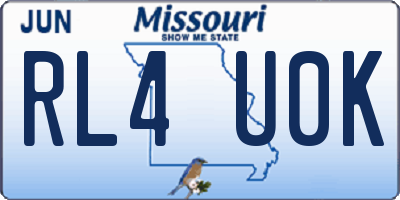 MO license plate RL4U0K