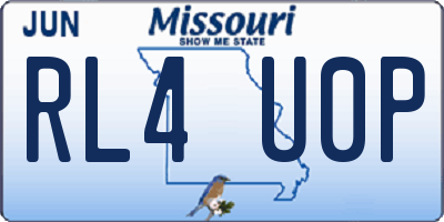 MO license plate RL4U0P