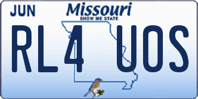 MO license plate RL4U0S