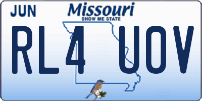 MO license plate RL4U0V
