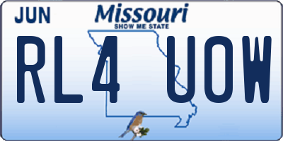 MO license plate RL4U0W
