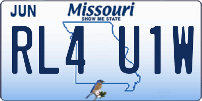 MO license plate RL4U1W