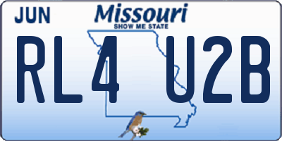 MO license plate RL4U2B