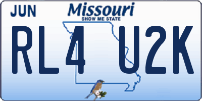 MO license plate RL4U2K