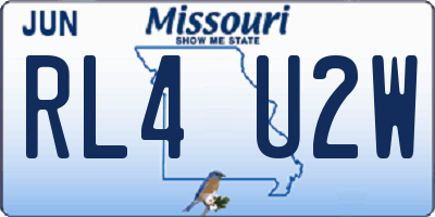 MO license plate RL4U2W