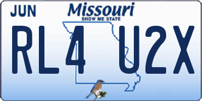 MO license plate RL4U2X