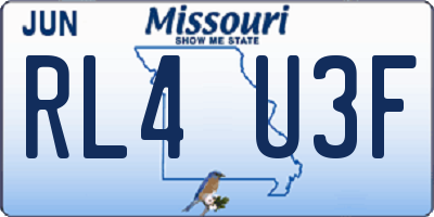 MO license plate RL4U3F