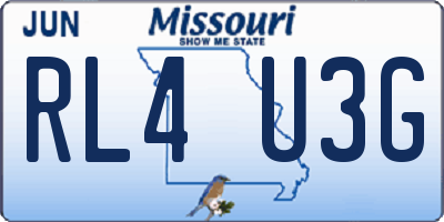 MO license plate RL4U3G