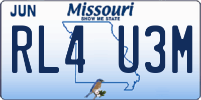 MO license plate RL4U3M